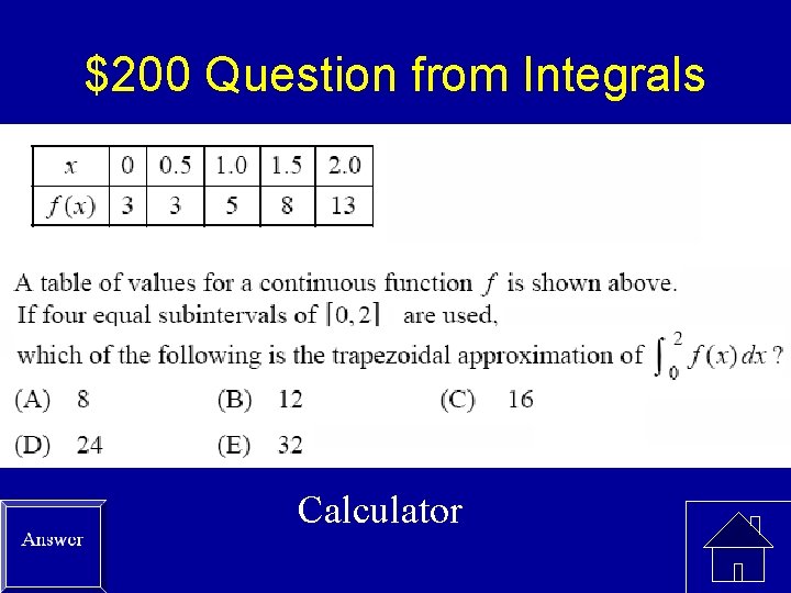 $200 Question from Integrals Calculator 