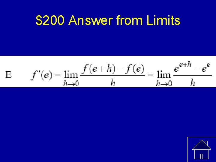 $200 Answer from Limits 