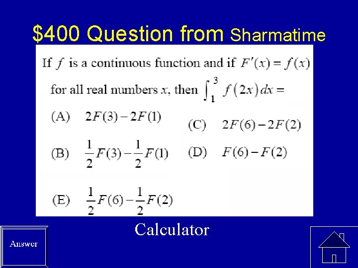 $400 Question from Sharmatime Calculator 