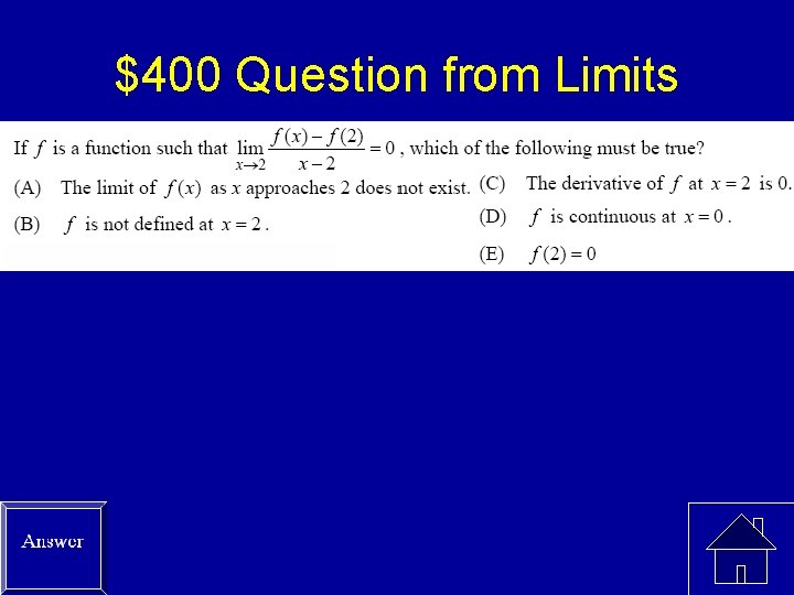 $400 Question from Limits 