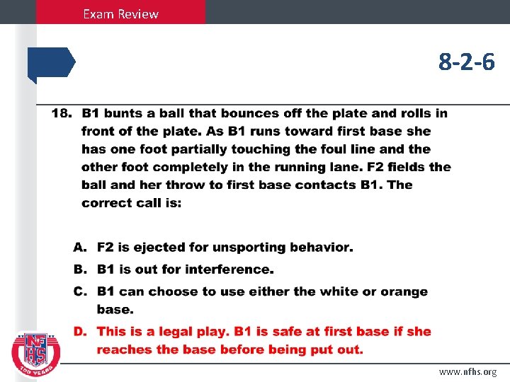 Exam Review 8 -2 -6 www. nfhs. org 