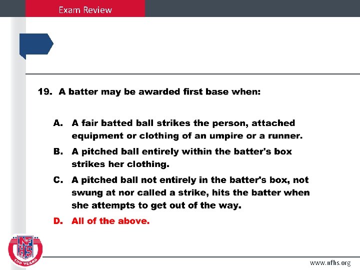 Exam Review www. nfhs. org 