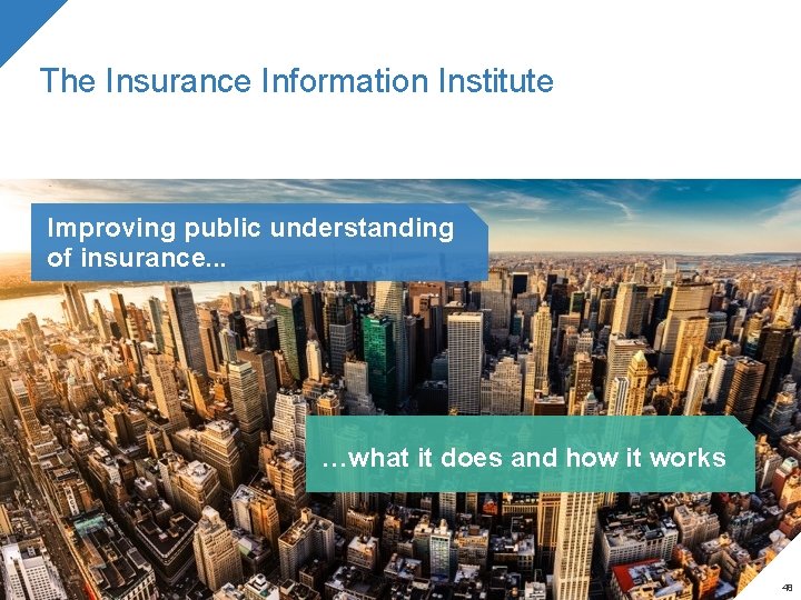 The Insurance Information Institute Improving public understanding of insurance. . . …what it does The Insurance Information Institute Improving public understanding of insurance. . . …what it does