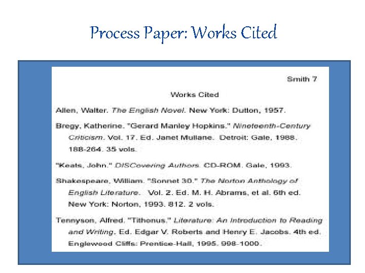 Process Paper: Works Cited 