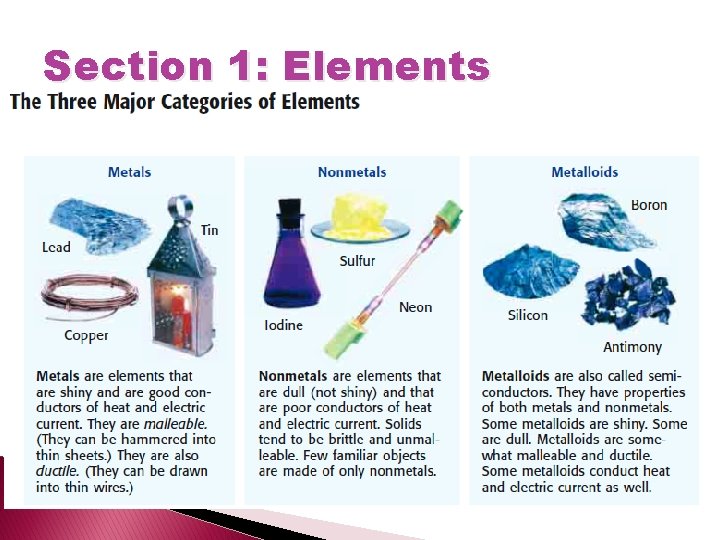 Section 1: Elements 