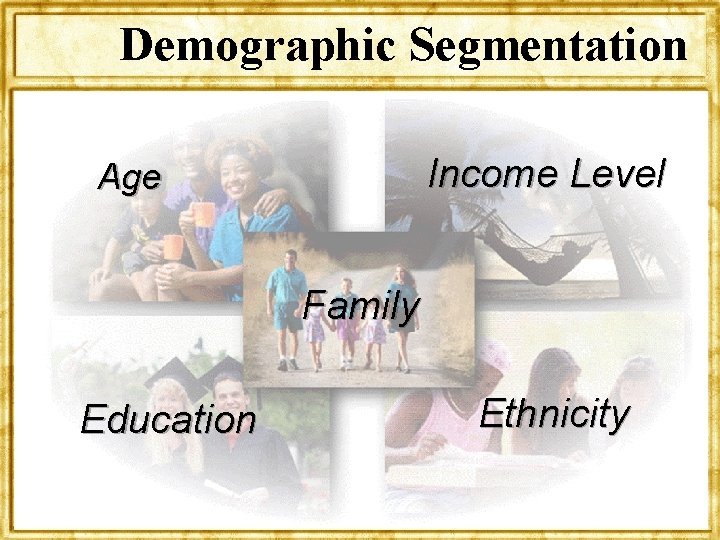 Demographic Segmentation Income Level Age Family Education Ethnicity 