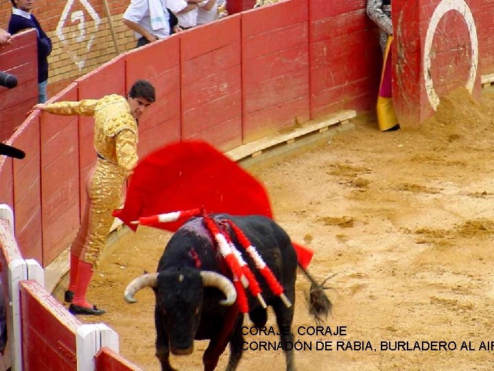 CORAJE, CORAJE CORNADÓN DE RABIA, BURLADERO AL AIR 