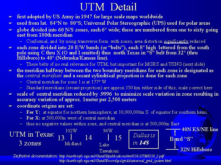 UTM Detail F F F first adopted by US Army in 1947 for large