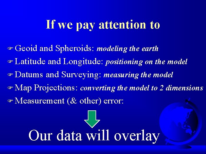 If we pay attention to F Geoid and Spheroids: modeling the earth F Latitude