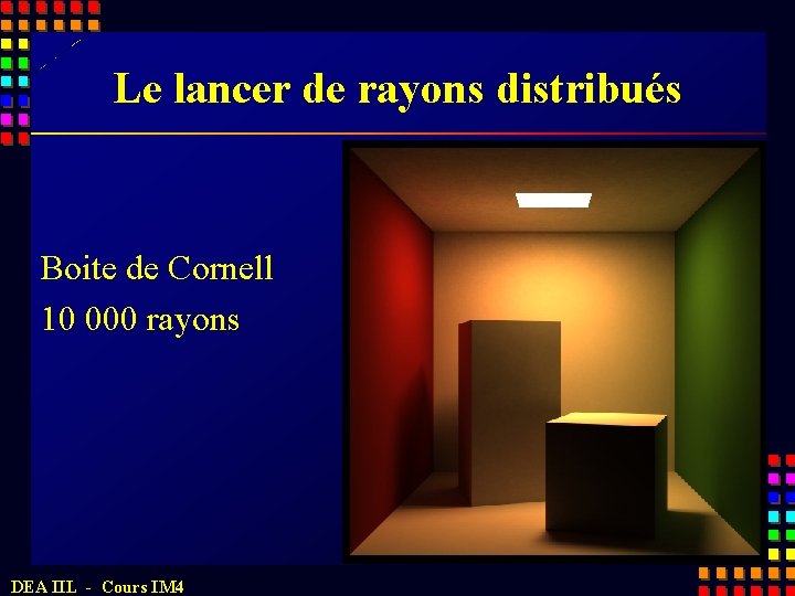 Le lancer de rayons distribués Boite de Cornell 10 000 rayons DEA IIL -