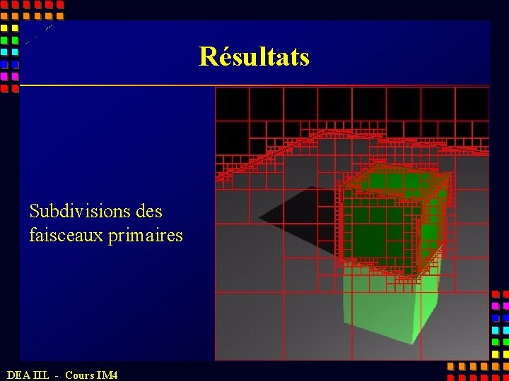 Résultats Subdivisions des faisceaux primaires DEA IIL - Cours IM 4 