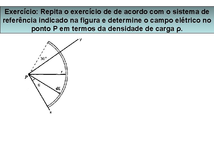 Exercício: Repita o exercício de de acordo com o sistema de referência indicado na