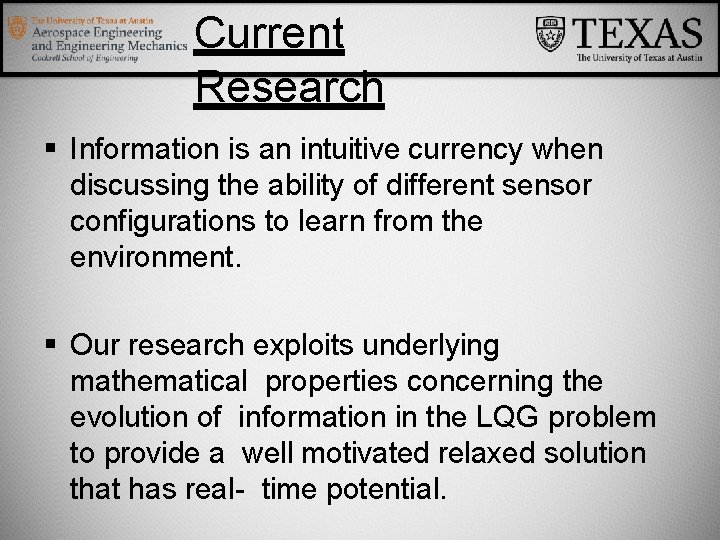 Current Research Information is an intuitive currency when discussing the ability of different sensor