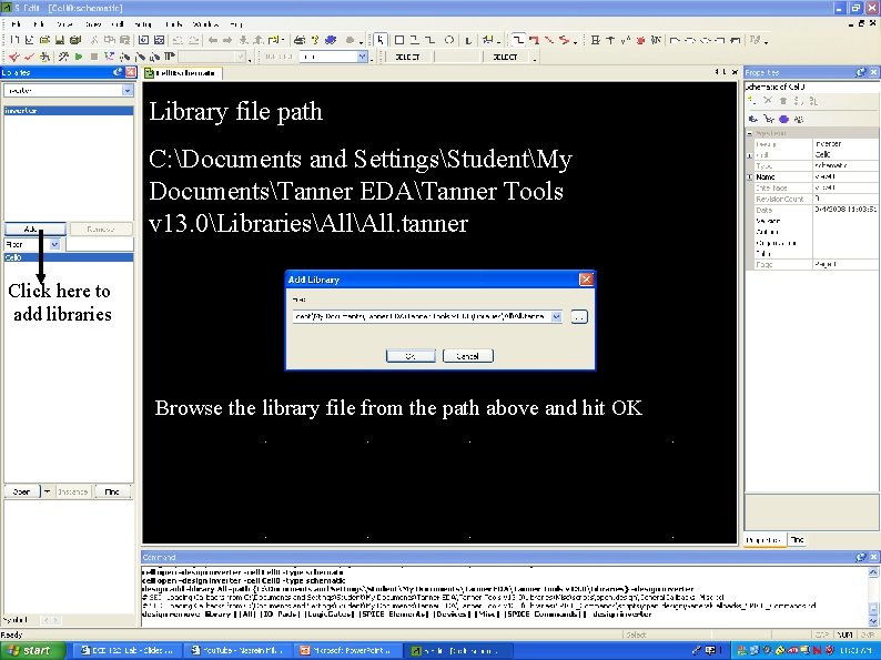 Library file path C: Documents and SettingsStudentMy DocumentsTanner EDATanner Tools v 13. 0LibrariesAll. tanner