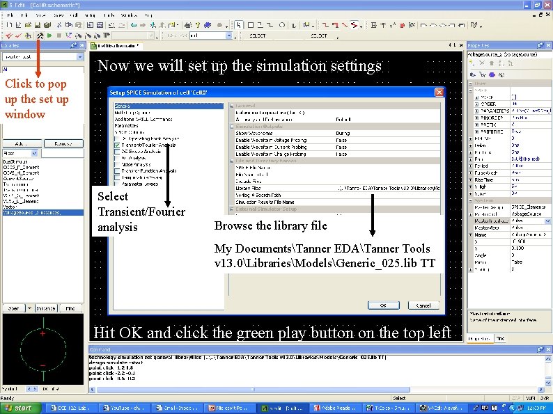 Now we will set up the simulation settings Click to pop up the set