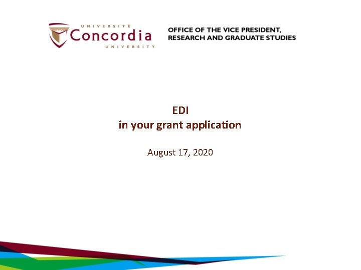 EDI in your grant application August 17, 2020 