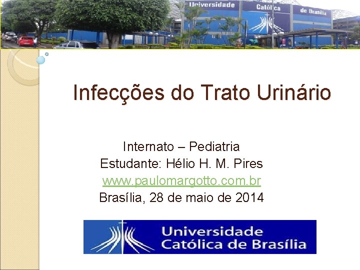 Infecções do Trato Urinário Internato – Pediatria Estudante: Hélio H. M. Pires www. paulomargotto.