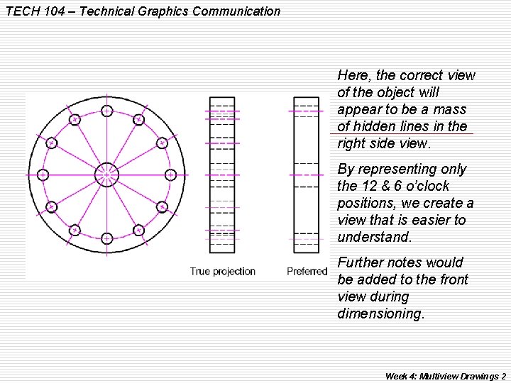 TECH 104 – Technical Graphics Communication Here, the correct view of the object will
