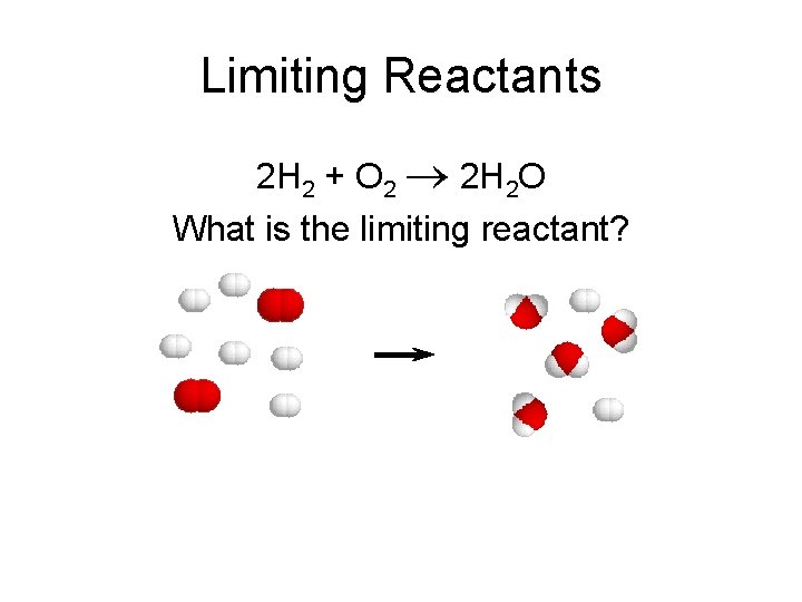 Limiting Reactants 2 H 2 + O 2 2 H 2 O What is Limiting Reactants 2 H 2 + O 2 2 H 2 O What is