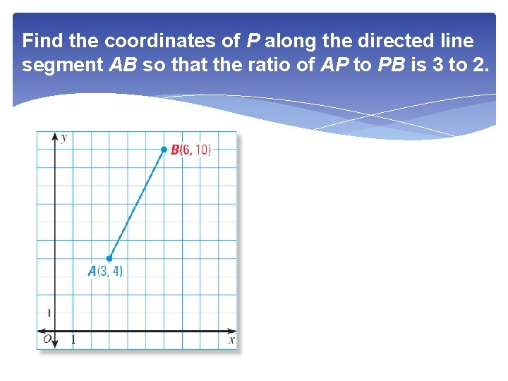 Find the coordinates of P along the directed line segment AB so that the