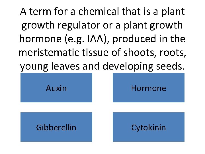 A term for a chemical that is a plant growth regulator or a plant