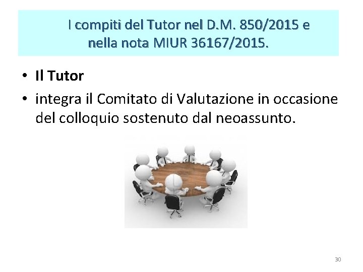I compiti del Tutor nel D. M. 850/2015 e nella nota MIUR 36167/2015. I compiti del Tutor nel D. M. 850/2015 e nella nota MIUR 36167/2015.