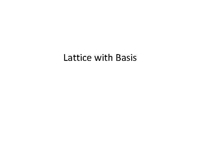 Lattice with Basis Lattice with Basis