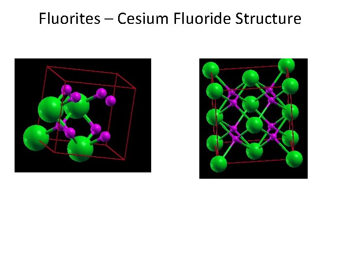 Fluorites – Cesium Fluoride Structure Fluorites – Cesium Fluoride Structure