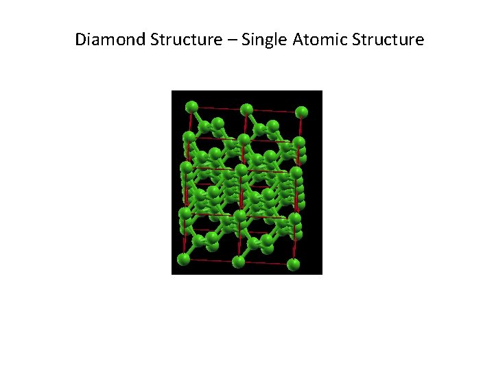 Diamond Structure – Single Atomic Structure Diamond Structure – Single Atomic Structure