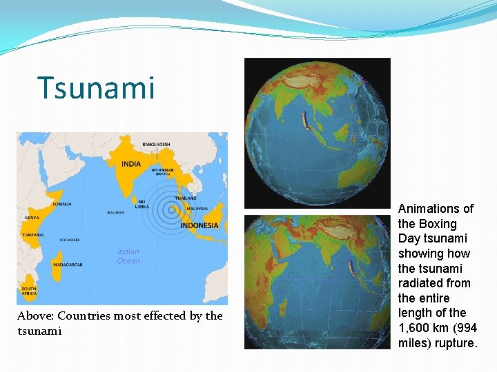 Tsunami Above: Countries most effected by the tsunami Animations of the Boxing Day tsunami