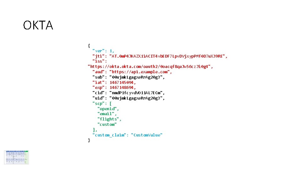 OKTA { "ver": 1, "jti": "AT. 0 m. P 4 JKAZX 1 i. ACIT