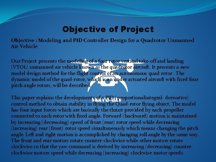 Vtol Objective Minor Project on Vertical Takeoff Landing System SUBMITTED