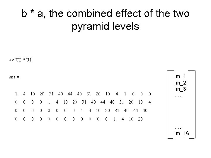 b * a, the combined effect of the two pyramid levels >> U 2