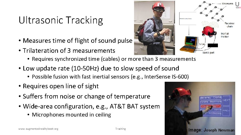 Ultrasonic Tracking • Measures time of flight of sound pulse • Trilateration of 3