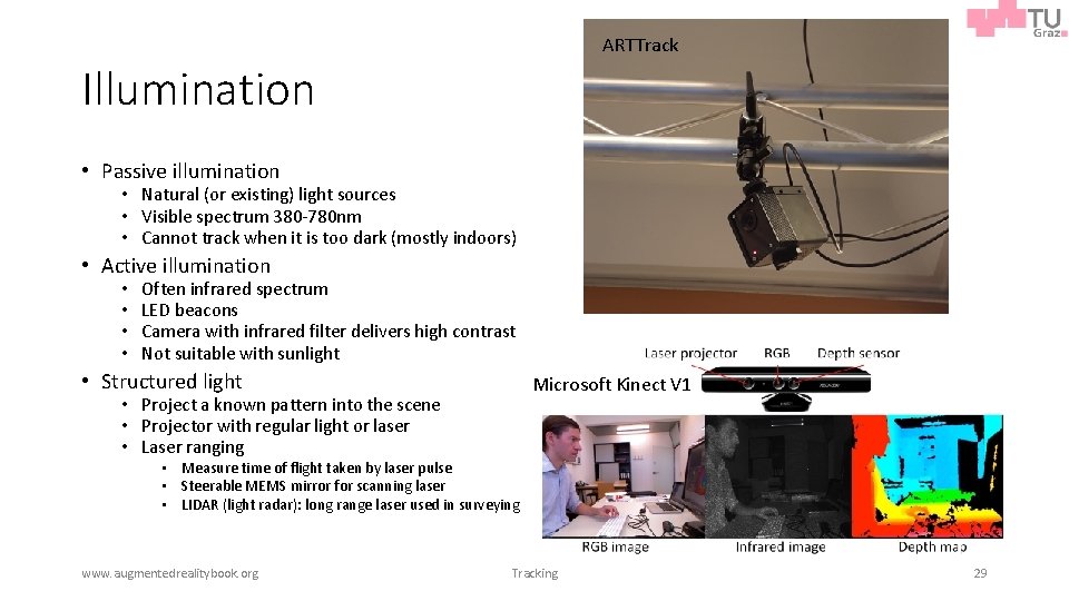 ARTTrack Illumination • Passive illumination • Natural (or existing) light sources • Visible spectrum