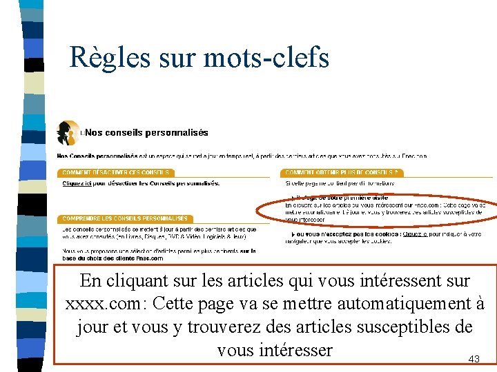 Règles sur mots-clefs En cliquant sur les articles qui vous intéressent sur xxxx. com: