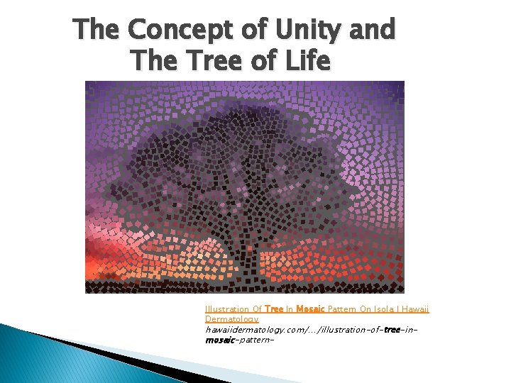 The Concept of Unity and The Tree of Life Illustration Of Tree In Mosaic