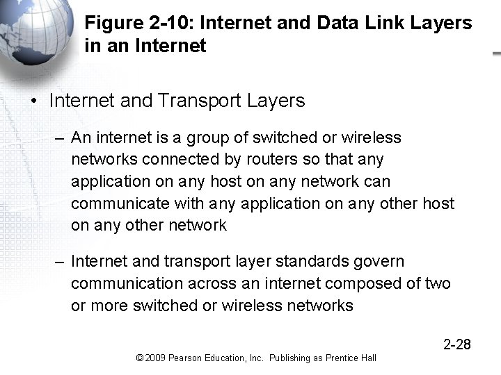 Figure 2 -10: Internet and Data Link Layers in an Internet • Internet and