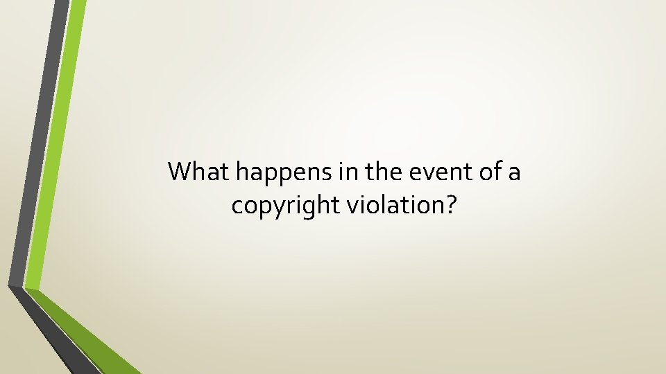 What happens in the event of a copyright violation? 