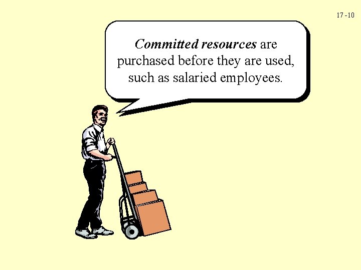 17 -10 Committed resources are purchased before they are used, such as salaried employees.