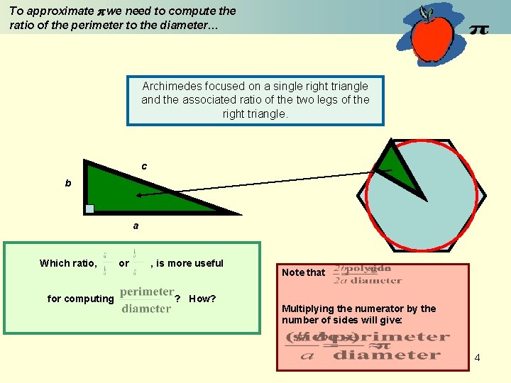 To approximate p we need to compute the ratio of the perimeter to the