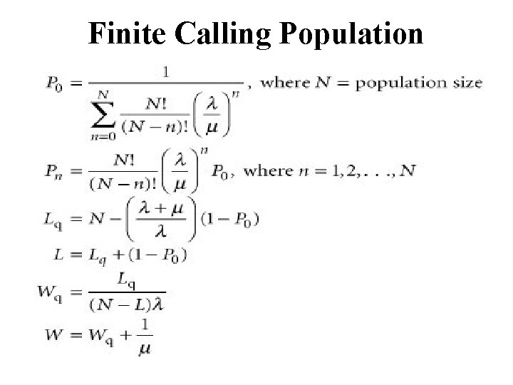 Finite Calling Population 