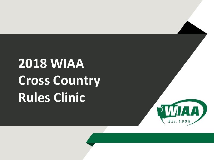 2018 WIAA Cross Country Rules Clinic 