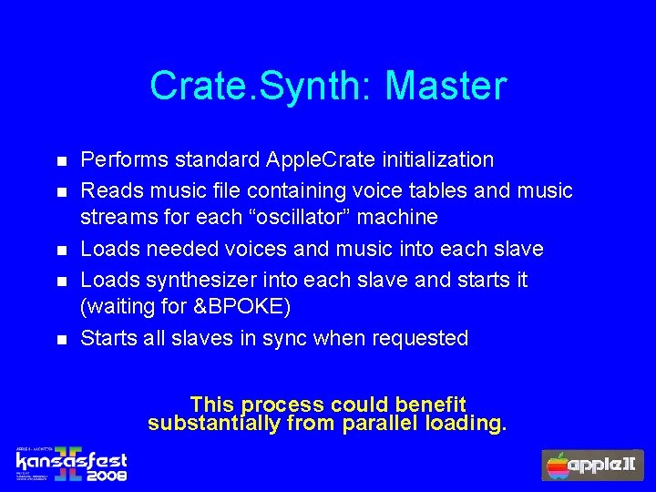 Crate. Synth: Master n n n Performs standard Apple. Crate initialization Reads music file