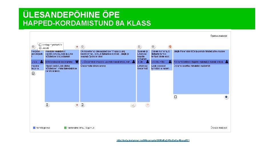 ÜLESANDEPÕHINE ÕPE HAPPED-KORDAMISTUND 8 A KLASS http: //beta. leplanner. net/#/scenario/56 f 6 d 8