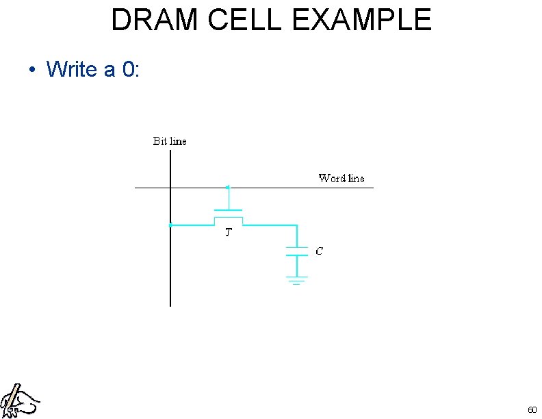 DRAM CELL EXAMPLE • Write a 0: 60 