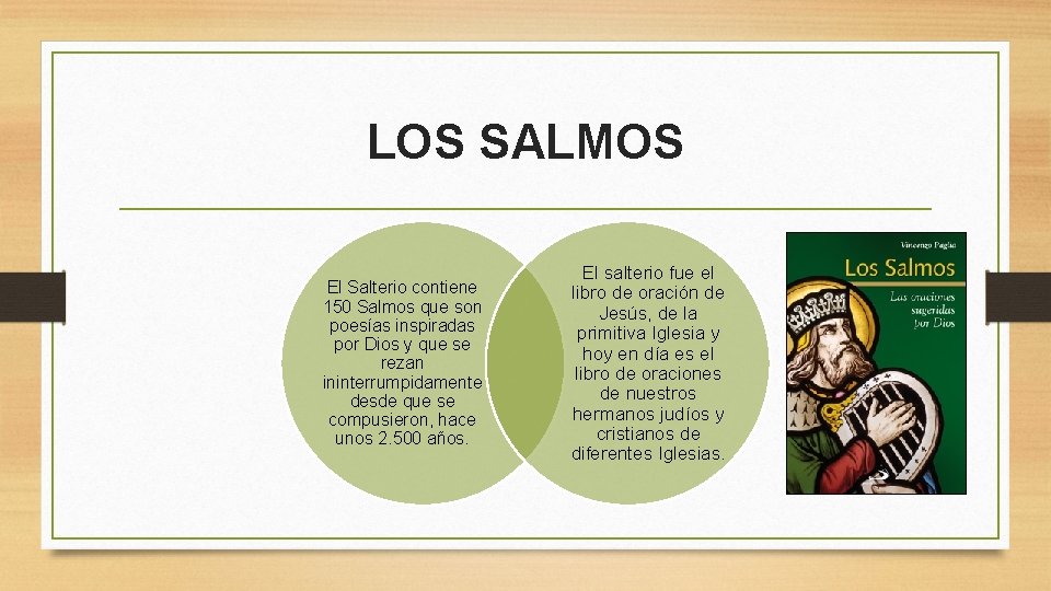 LOS SALMOS El Salterio contiene 150 Salmos que son poesías inspiradas por Dios y