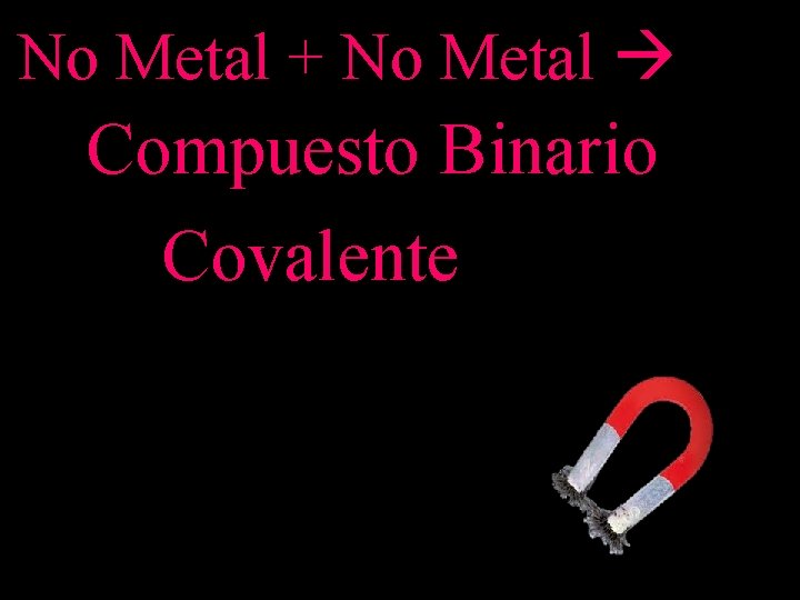 No Metal + No Metal Compuesto Binario Covalente 