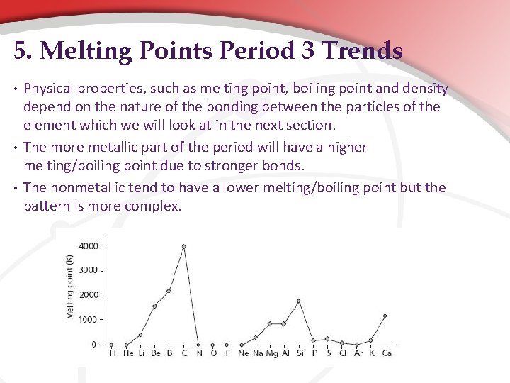 5. Melting Points Period 3 Trends • • • Physical properties, such as melting 5. Melting Points Period 3 Trends • • • Physical properties, such as melting