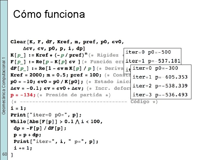 Geomecánica Computacional 1 Cómo funciona 60 